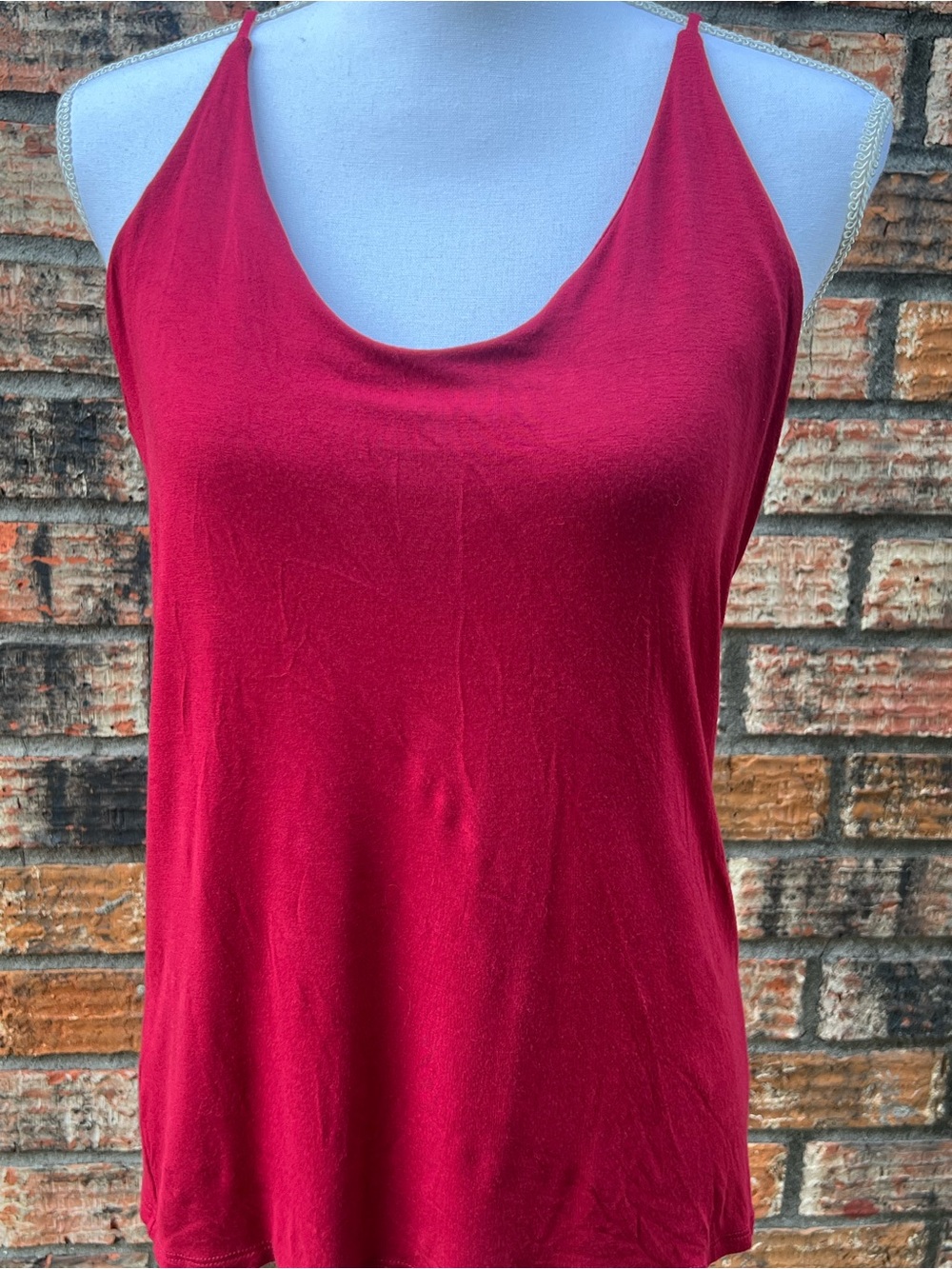 American Apparel Maroon Red Scoop Neck Camisole Large